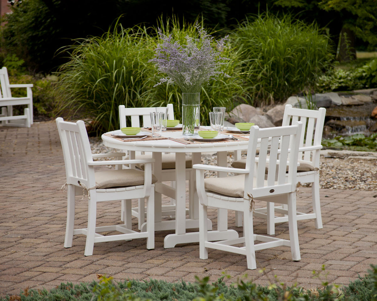 Traditional Garden 5-Piece Round Farmhouse Dining Set