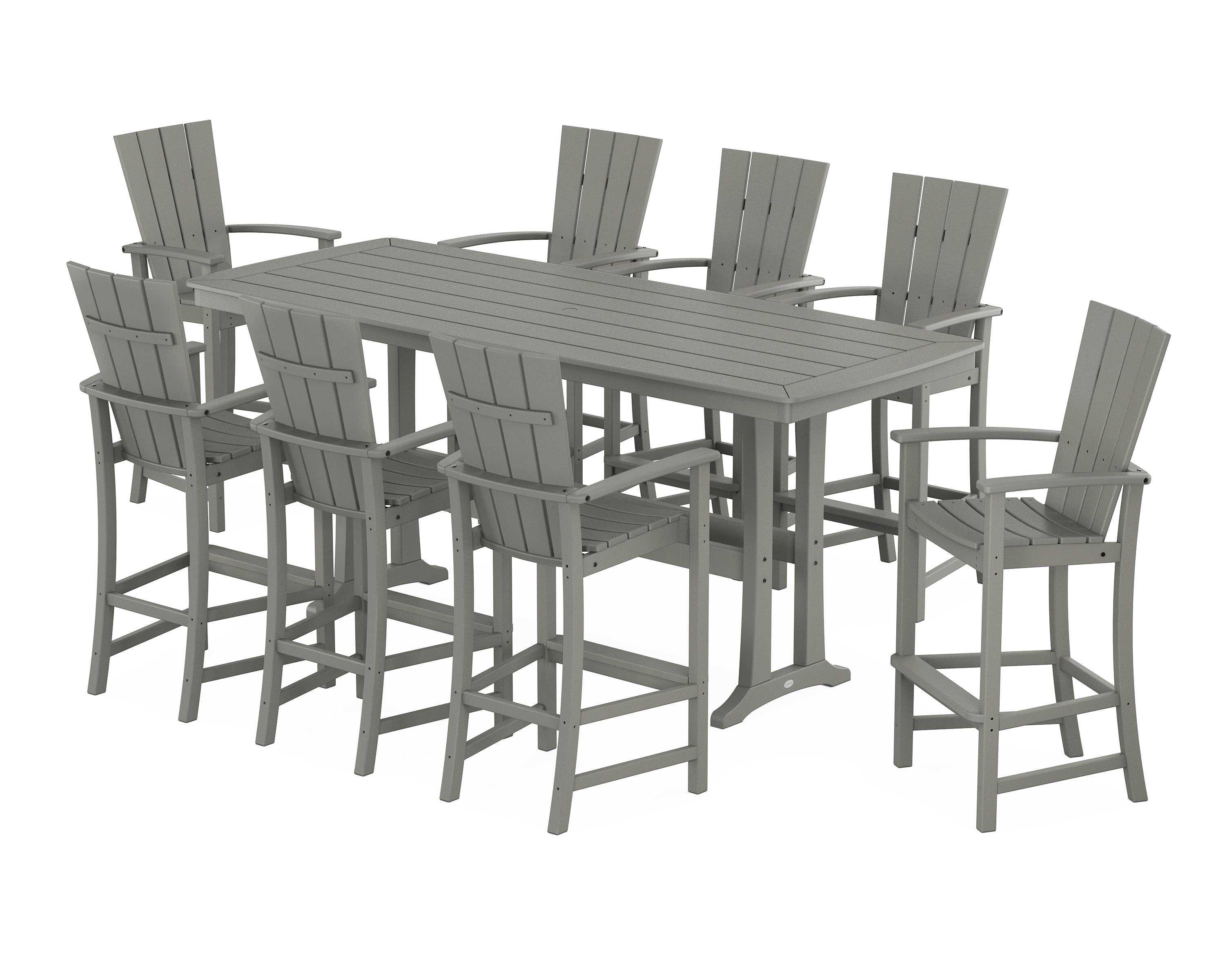 Quattro Adirondack 9-Piece Bar Set with Trestle Legs