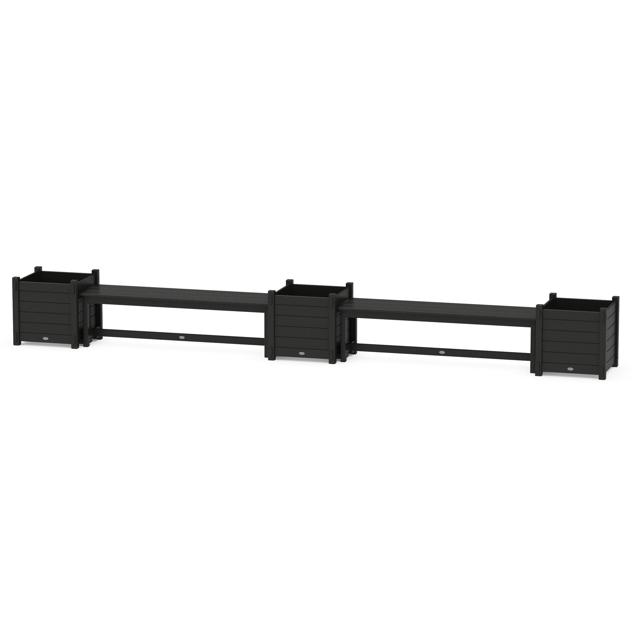 60" Nautical Straight Double Planter Bench Set - Large