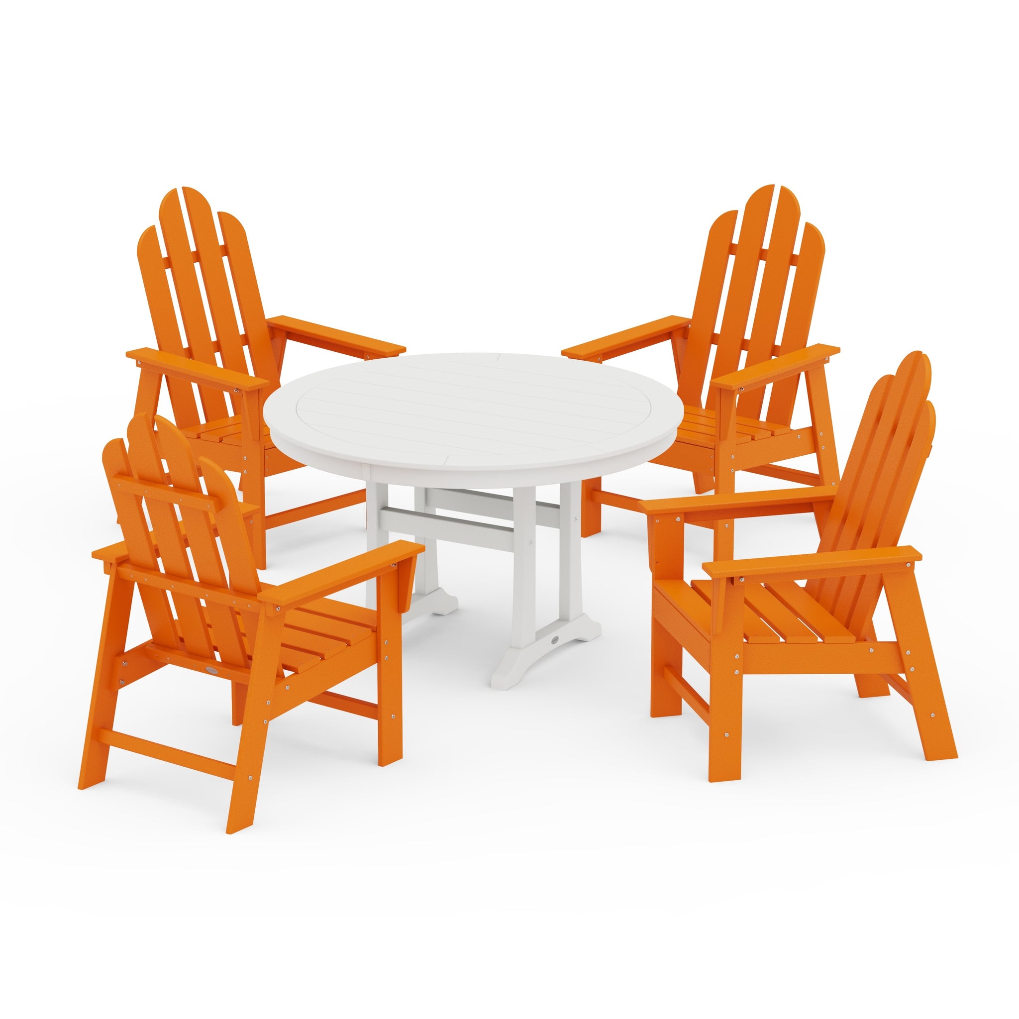 Long Island 5-Piece Round Dining Set with Trestle Legs