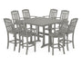 Cottage 9-Piece Farmhouse Bar Set with Trestle Legs
