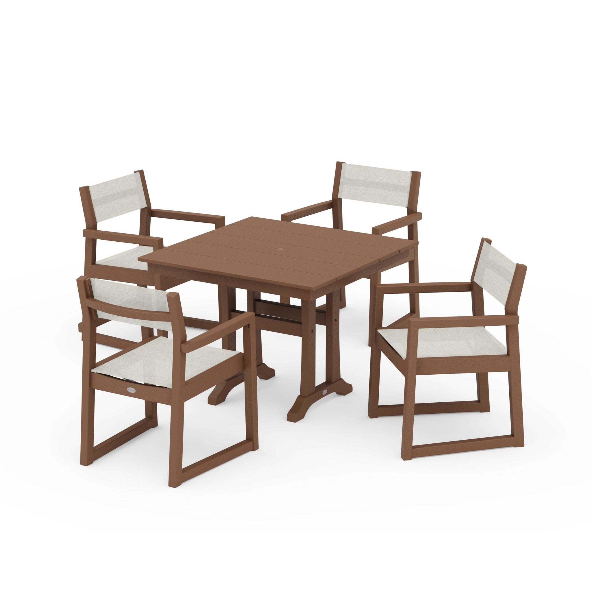 EDGE Sling 5-Piece Farmhouse Dining Set with Trestle Legs