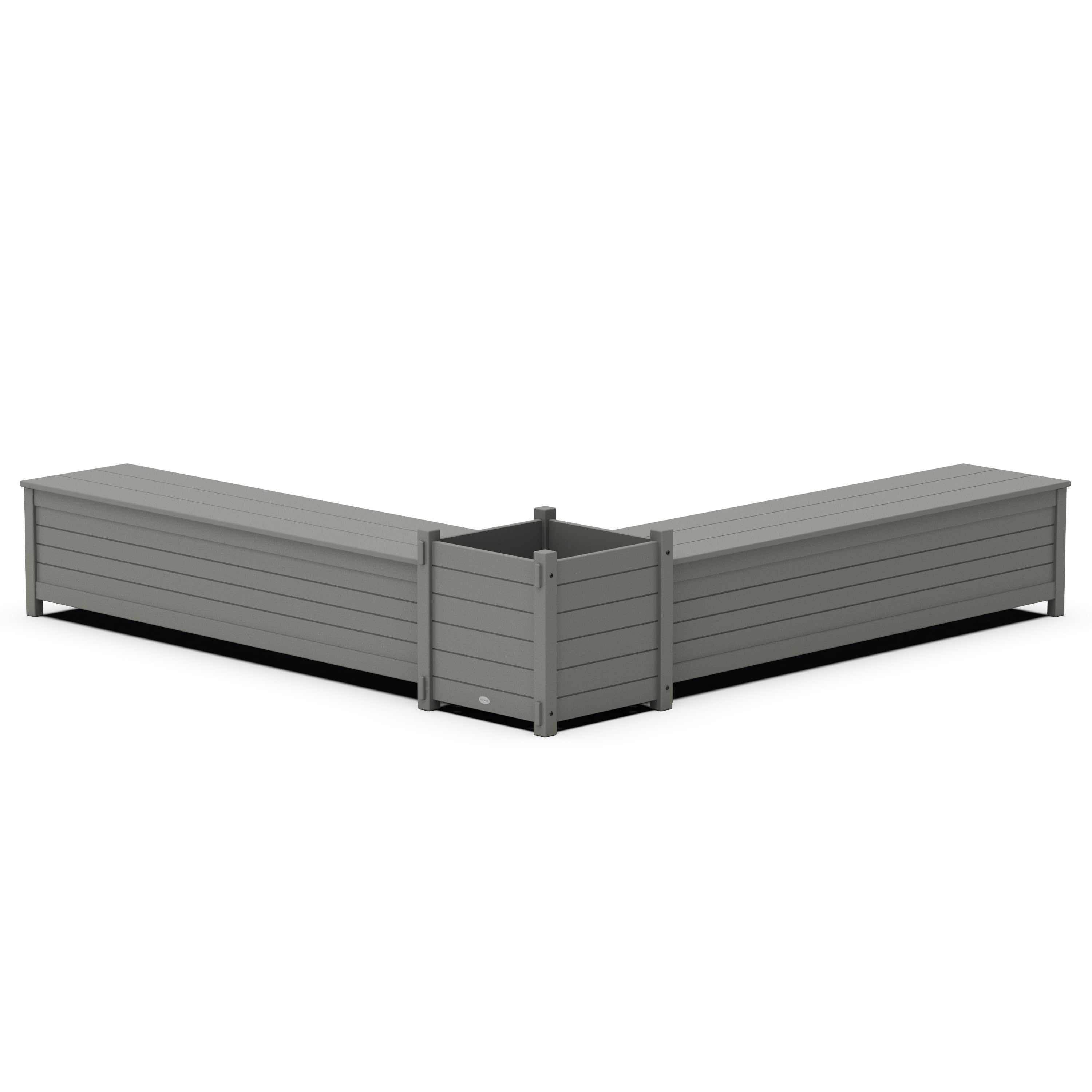 72" Nautical L- Shaped Planter Storage Bench Set- Large