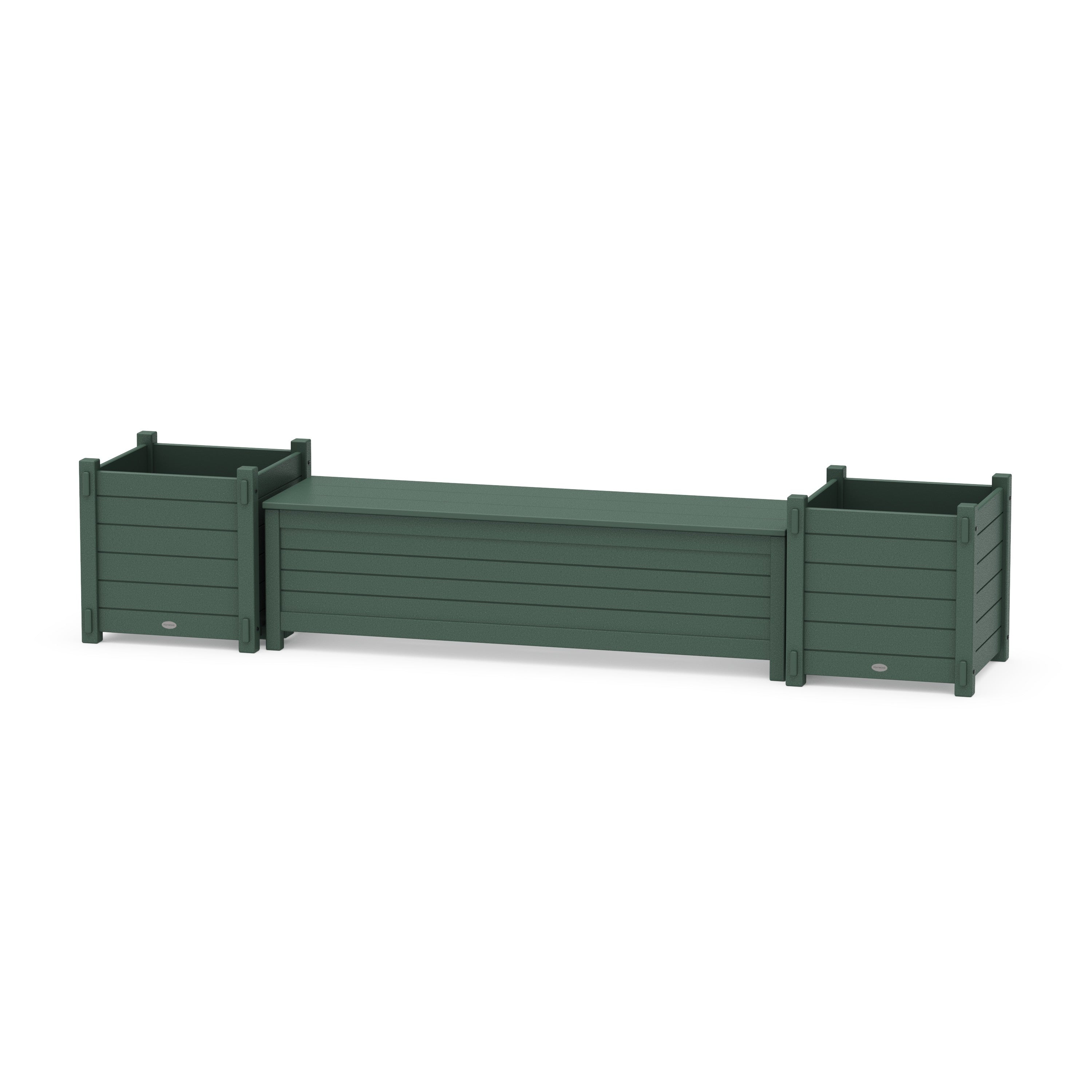 60" Nautical Straight Planter Storage Bench Set- Large