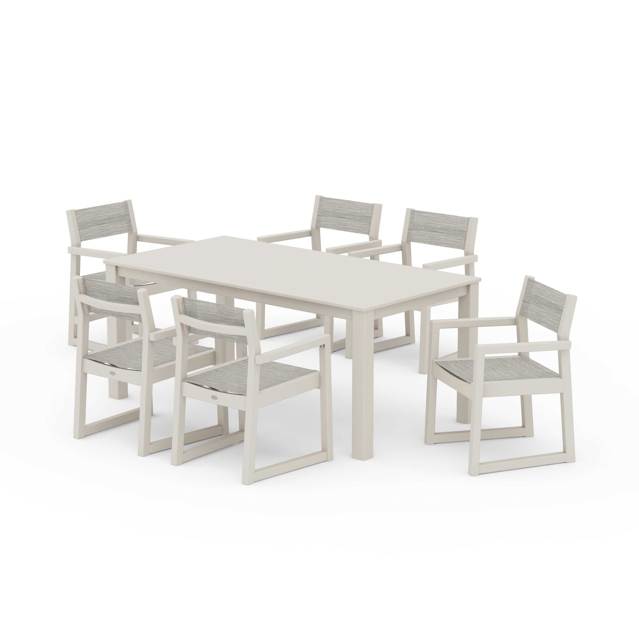 EDGE Sling Arm Chair 7-Piece Parsons Dining Set
