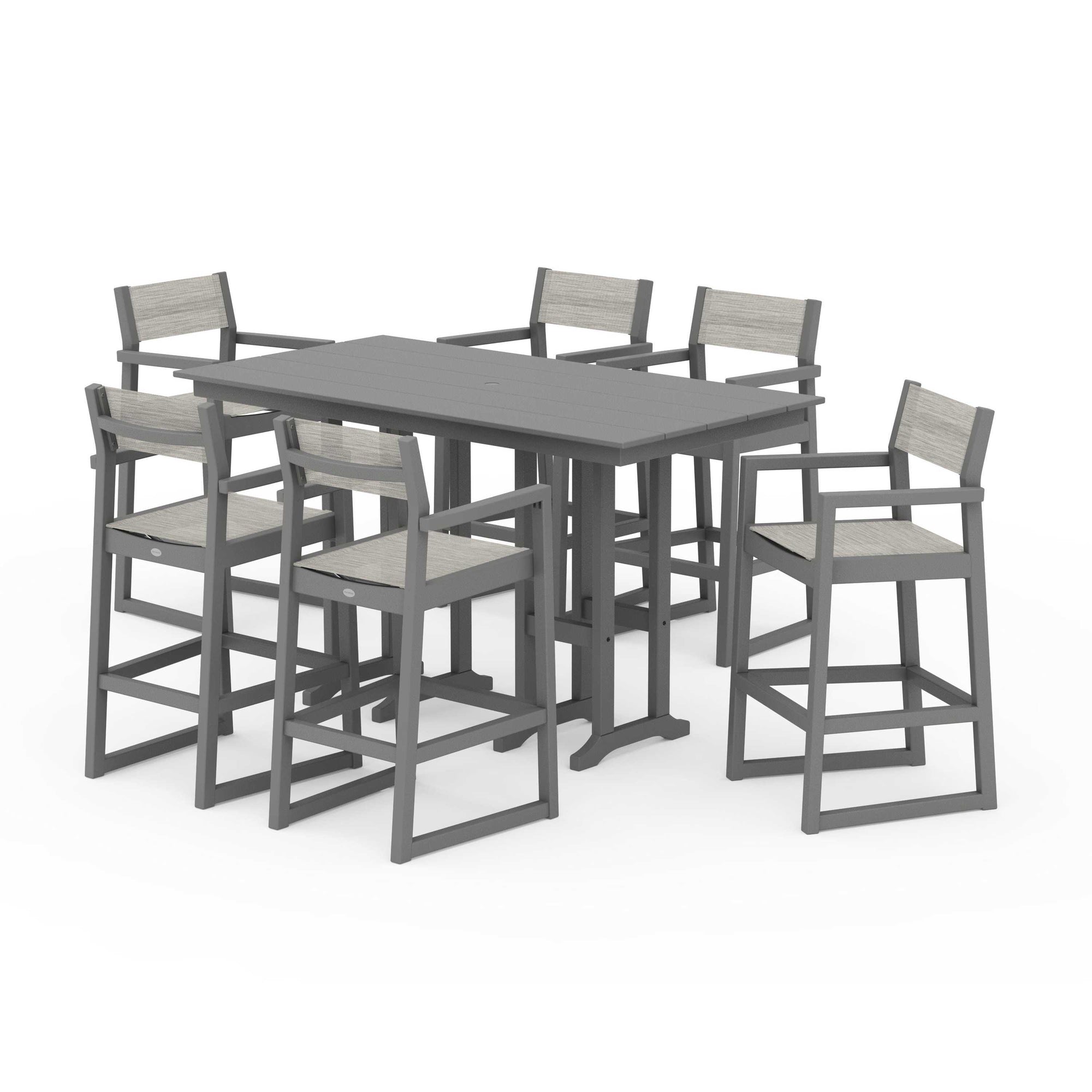 EDGE Sling Arm Chair 7-Piece Farmhouse Bar Set