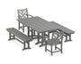 Chippendale 5-Piece Farmhouse Dining Set with Benches