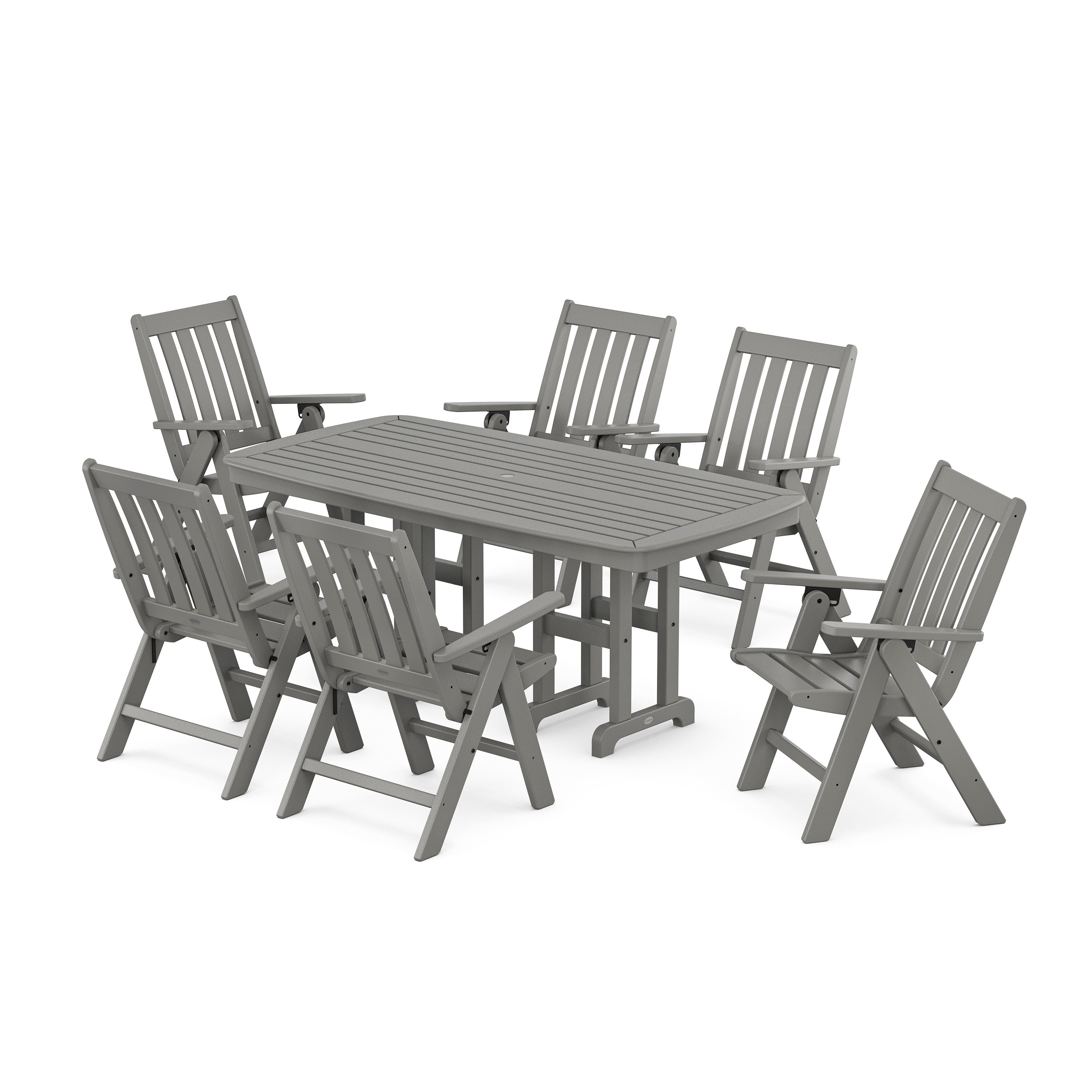 Vineyard Folding Chair 7-Piece Dining Set