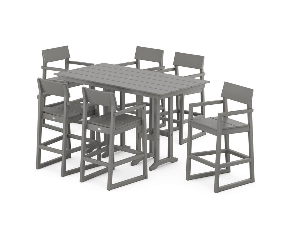 EDGE Arm Chair 7-Piece Farmhouse Bar Set