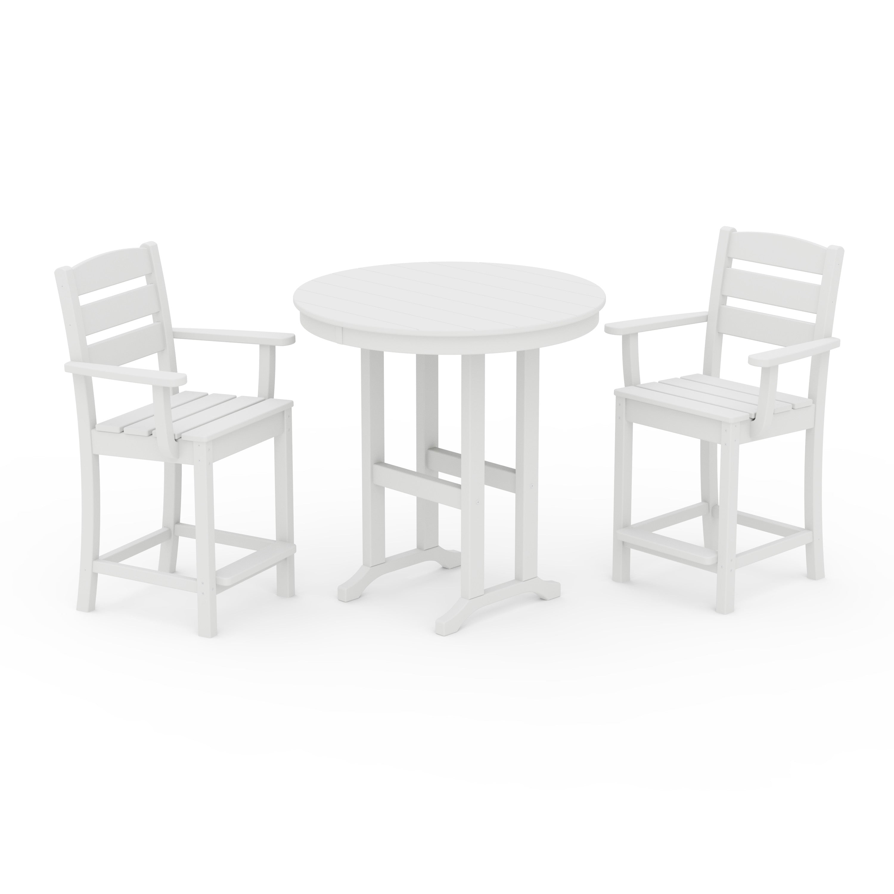 Lakeside 3-Piece Round Farmhouse Arm Chair Counter Set