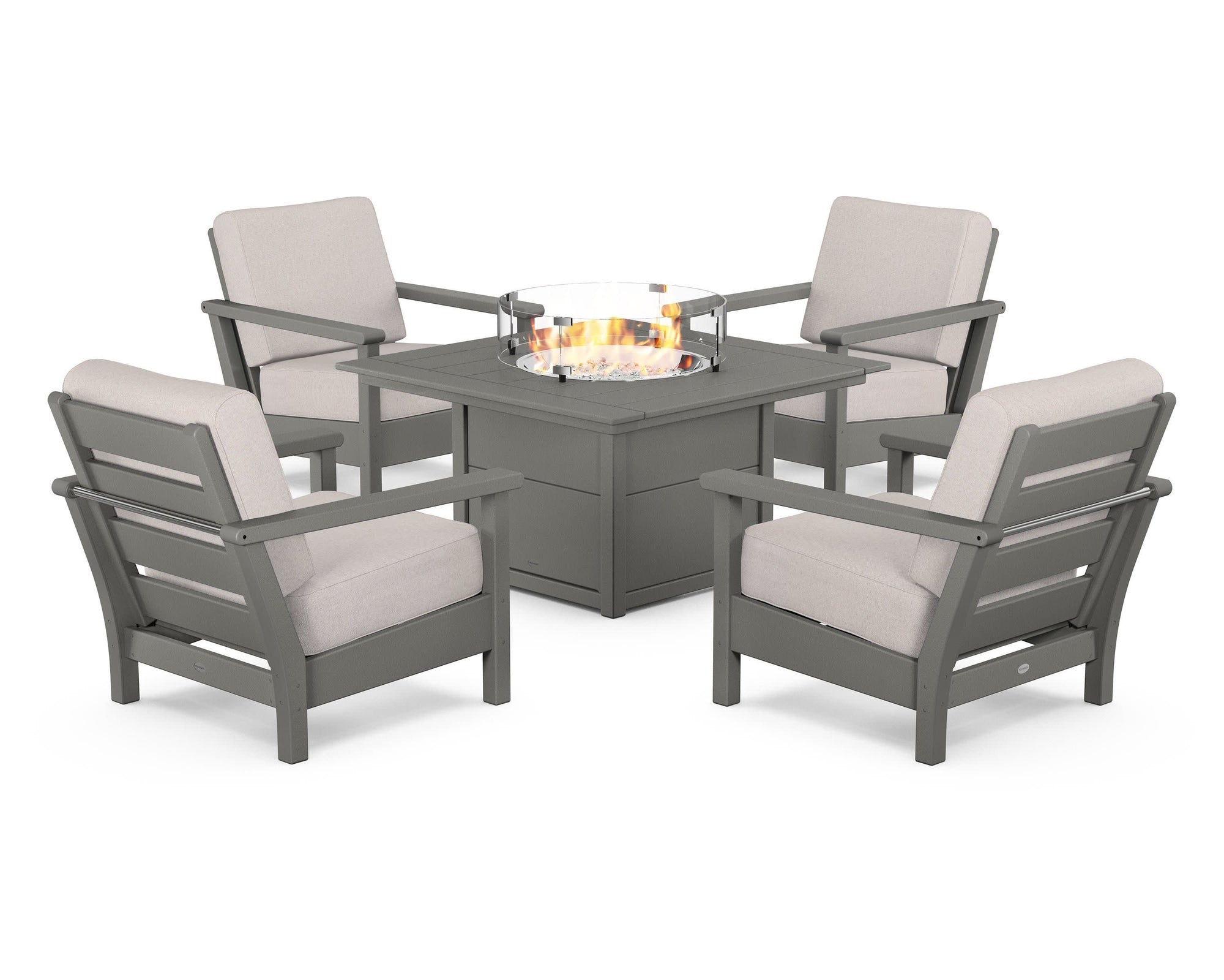 Harbour 5-Piece Conversation Set with Fire Pit Table
