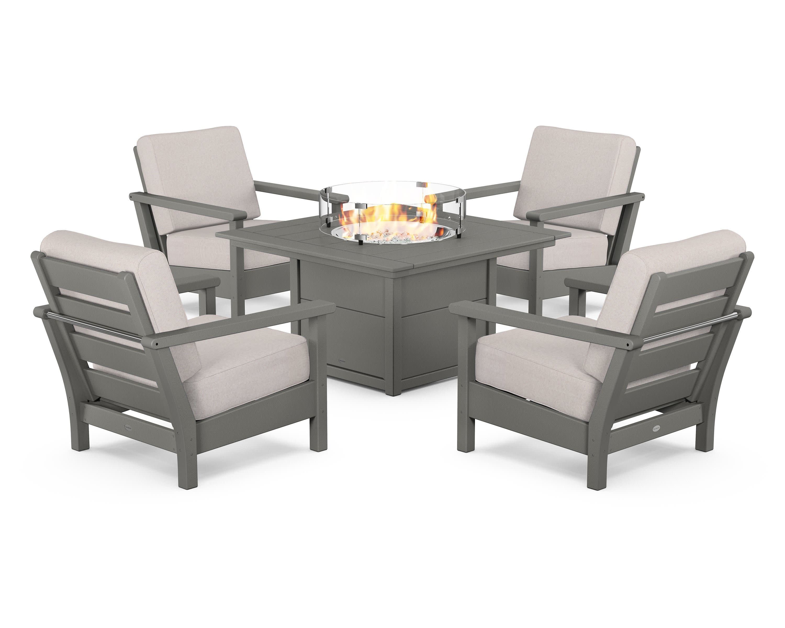 Harbour 5-Piece Conversation Set with Fire Pit Table