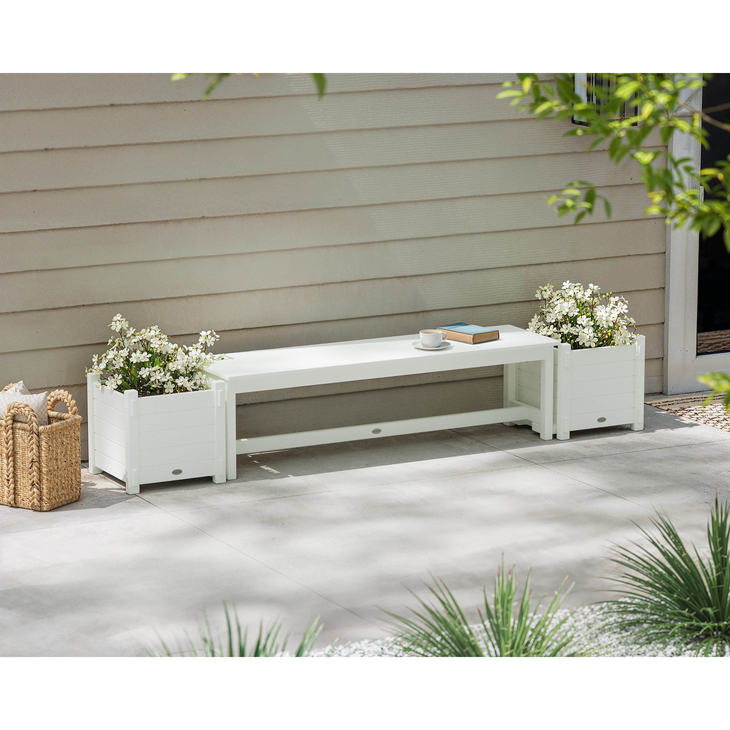 POLYWOOD Nautical Planter Storage Bench - Thumbnail 5