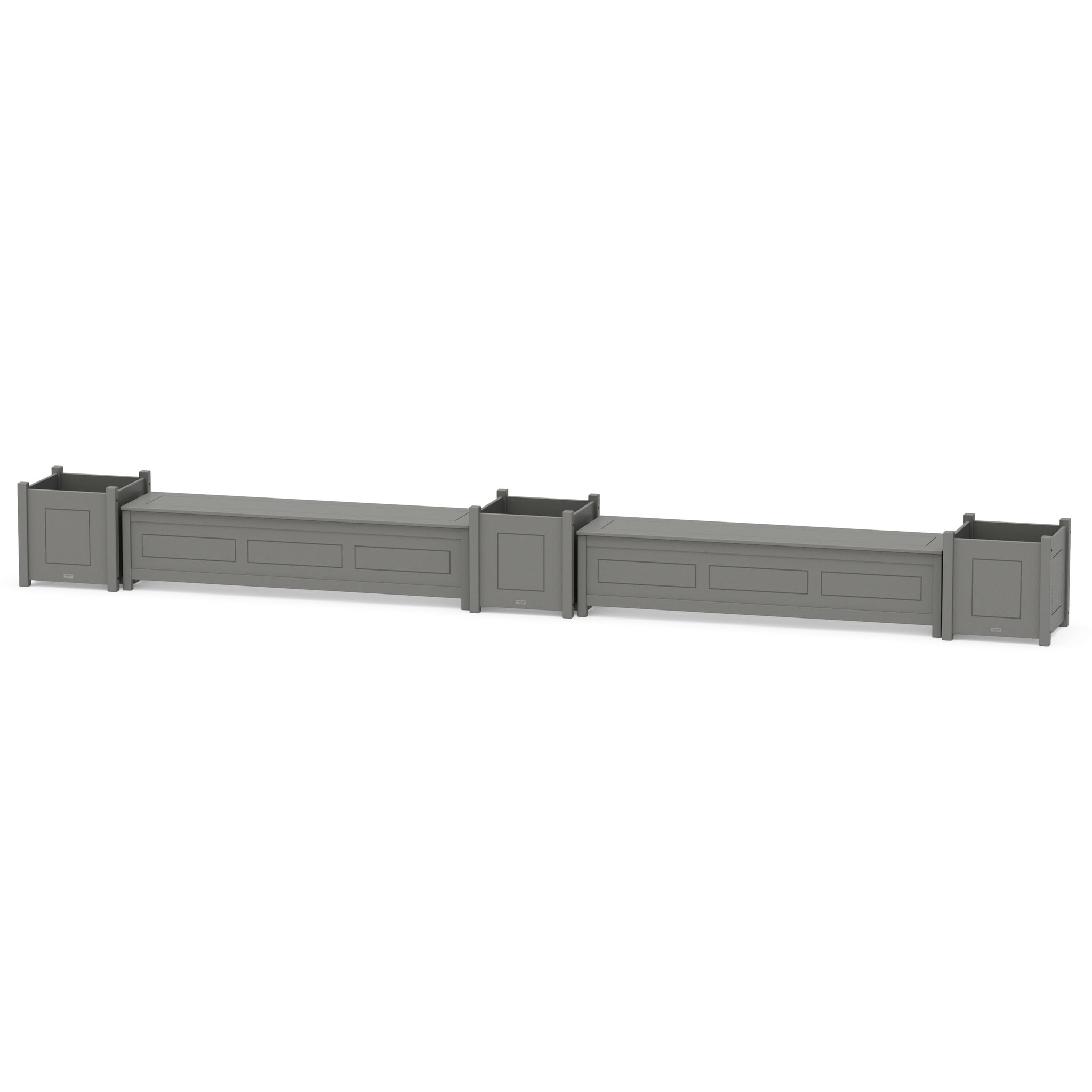 72" Country Living Straight Double Planter Storage Bench Set- Large