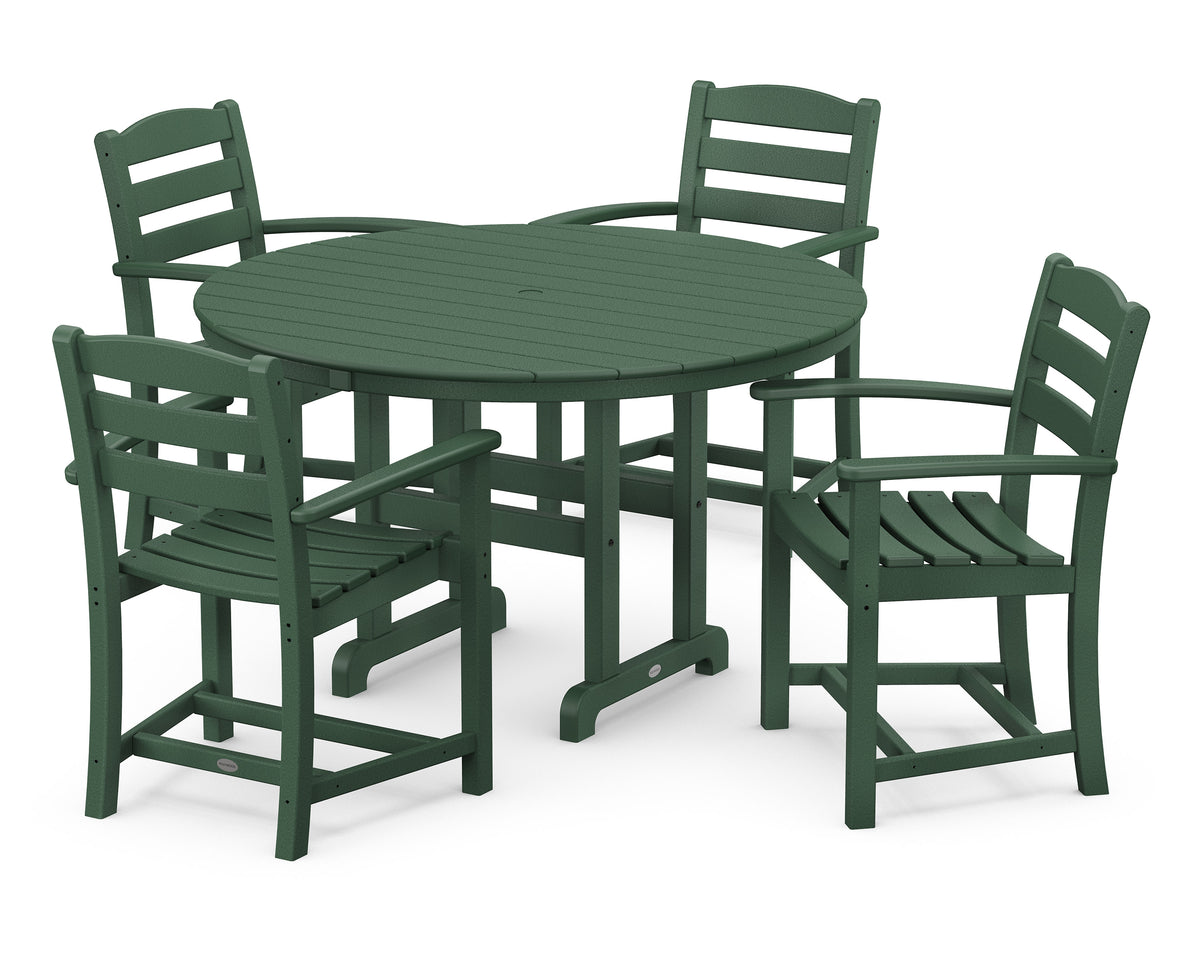 La Casa Café 5-Piece Round Farmhouse Dining Set