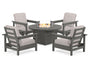Club 5-Piece Conversation Set with Fire Pit Table
