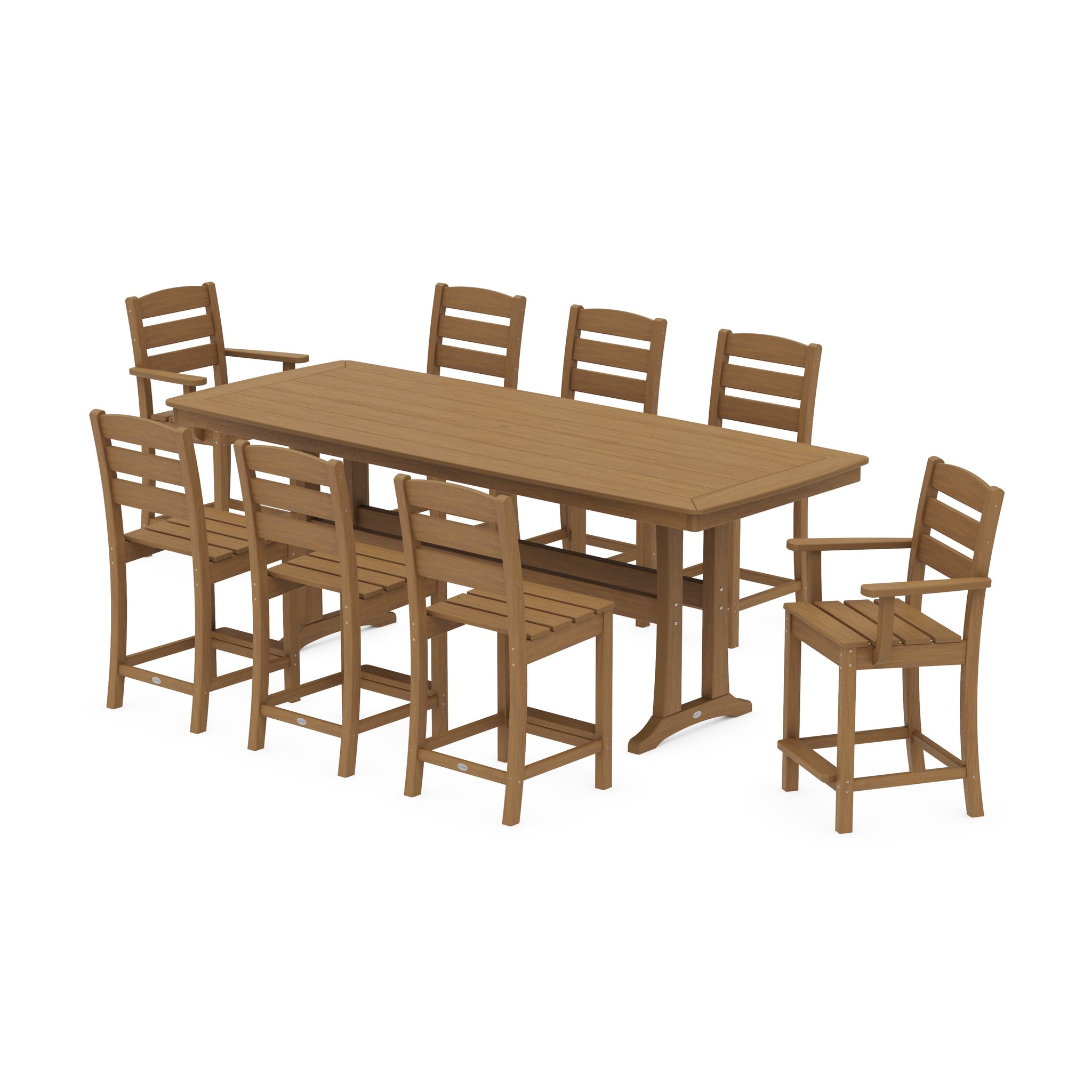 Lakeside 9-Piece Counter Set with Trestle Legs