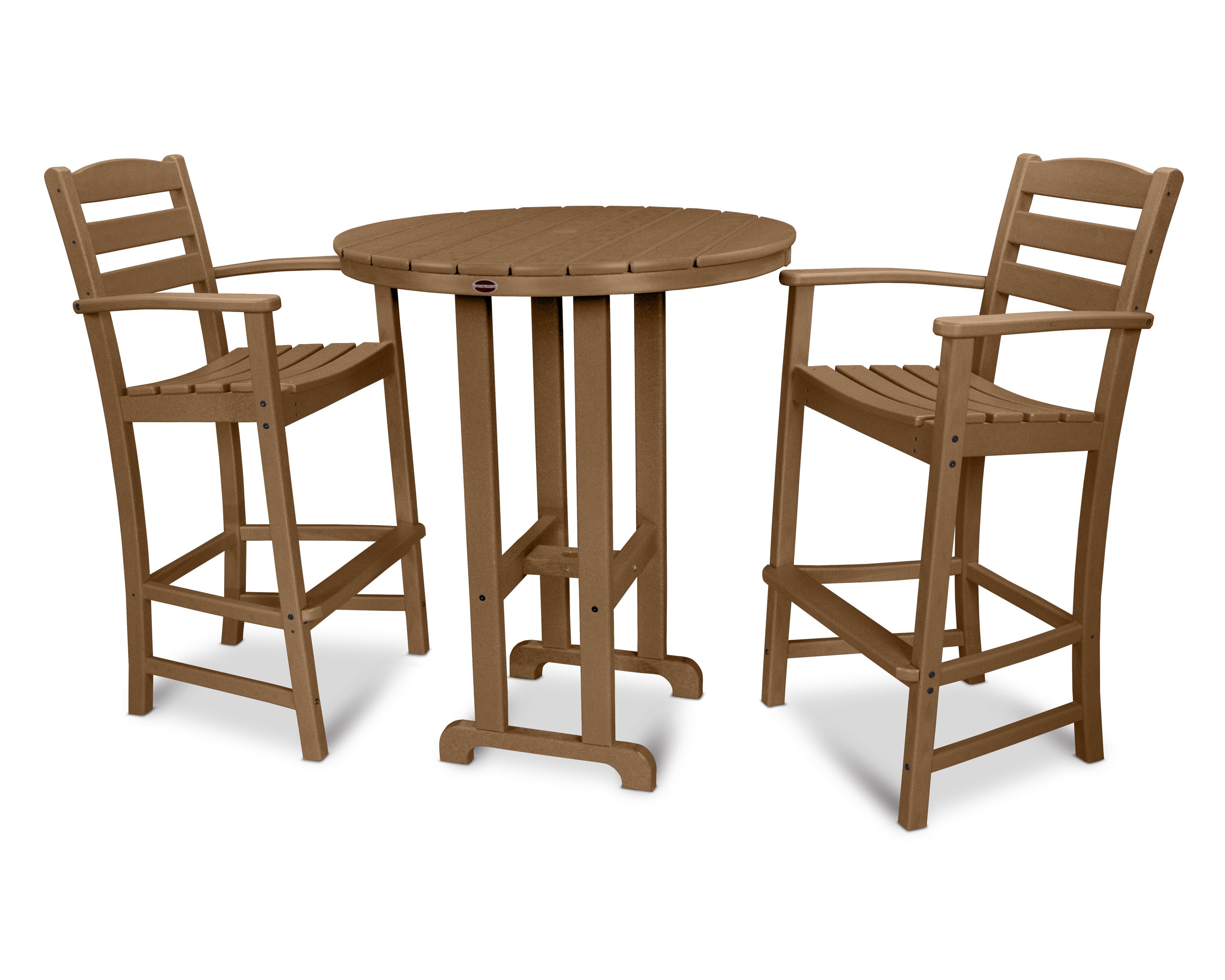 La Casa Café 3-Piece Round Farmhouse Bar Set