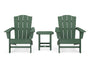 Wave 3-Piece Adirondack Chair Set with The Crest Chairs