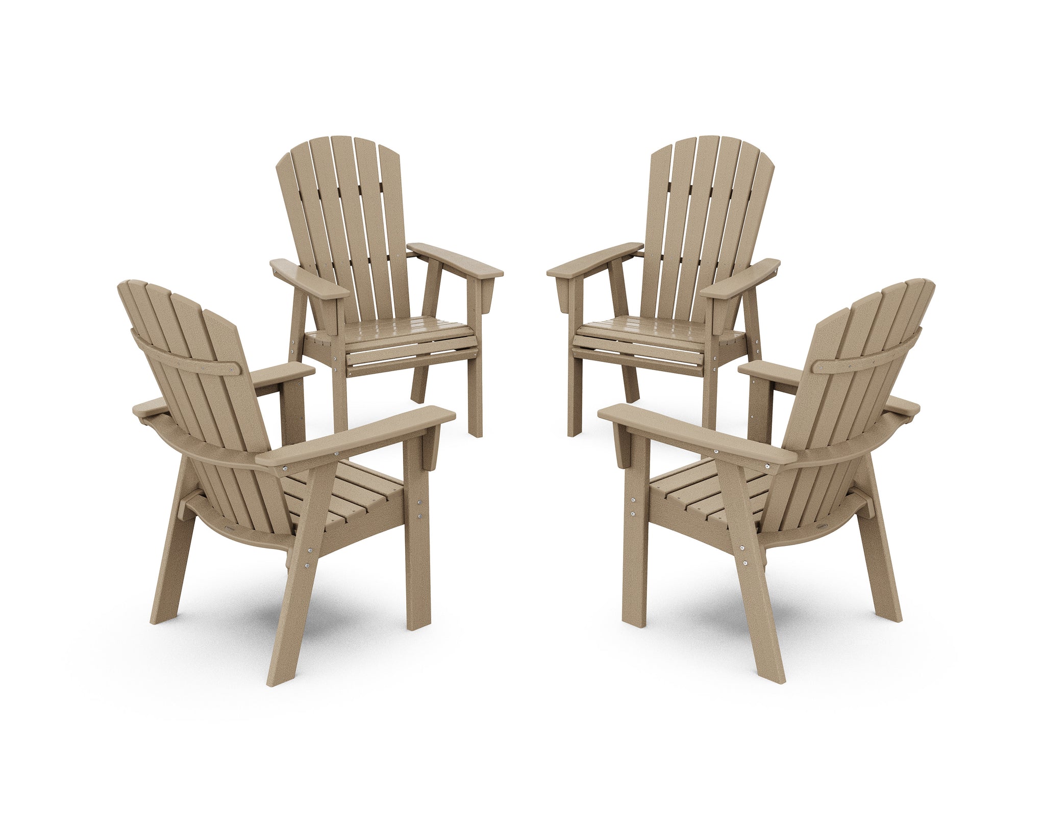 Nautical 4-Piece Curveback Upright Adirondack Conversation Set
