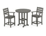 Lakeside 3-Piece Round Farmhouse Arm Chair Counter Set