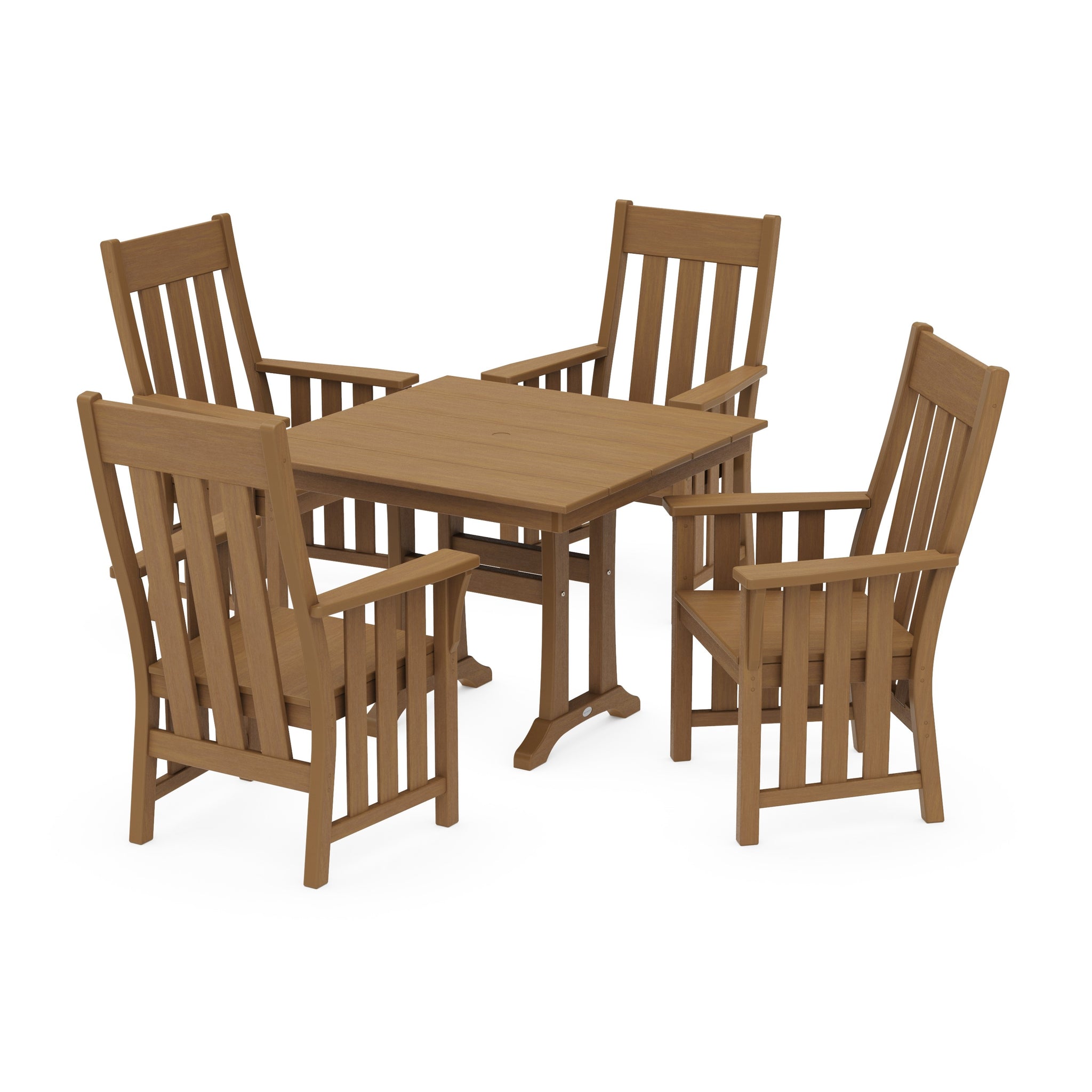 Acadia 5-Piece Farmhouse Dining Set with Trestle Legs