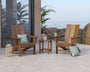 Modern 3-Piece Curveback Adirondack Set with Long Island 18" Side Table