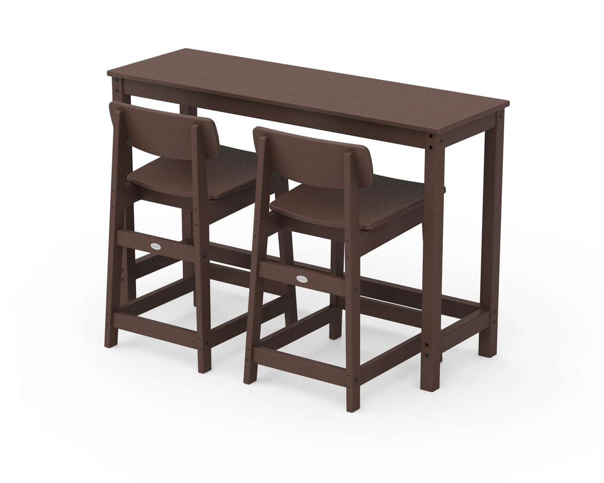 Modern Studio Urban Lowback Counter Chair 3-Piece Balcony Set