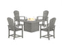 Palm Coast 4-Piece Upright Adirondack Conversation Set with Fire Pit Table