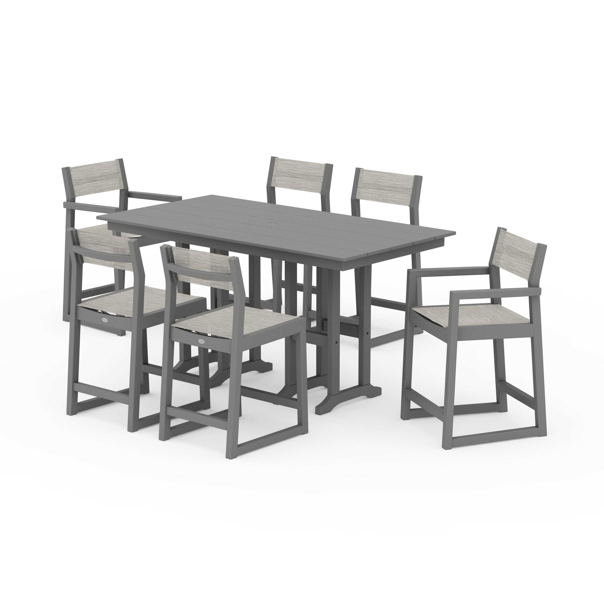 EDGE Sling 7-Piece Farmhouse Counter Set with Trestle Legs