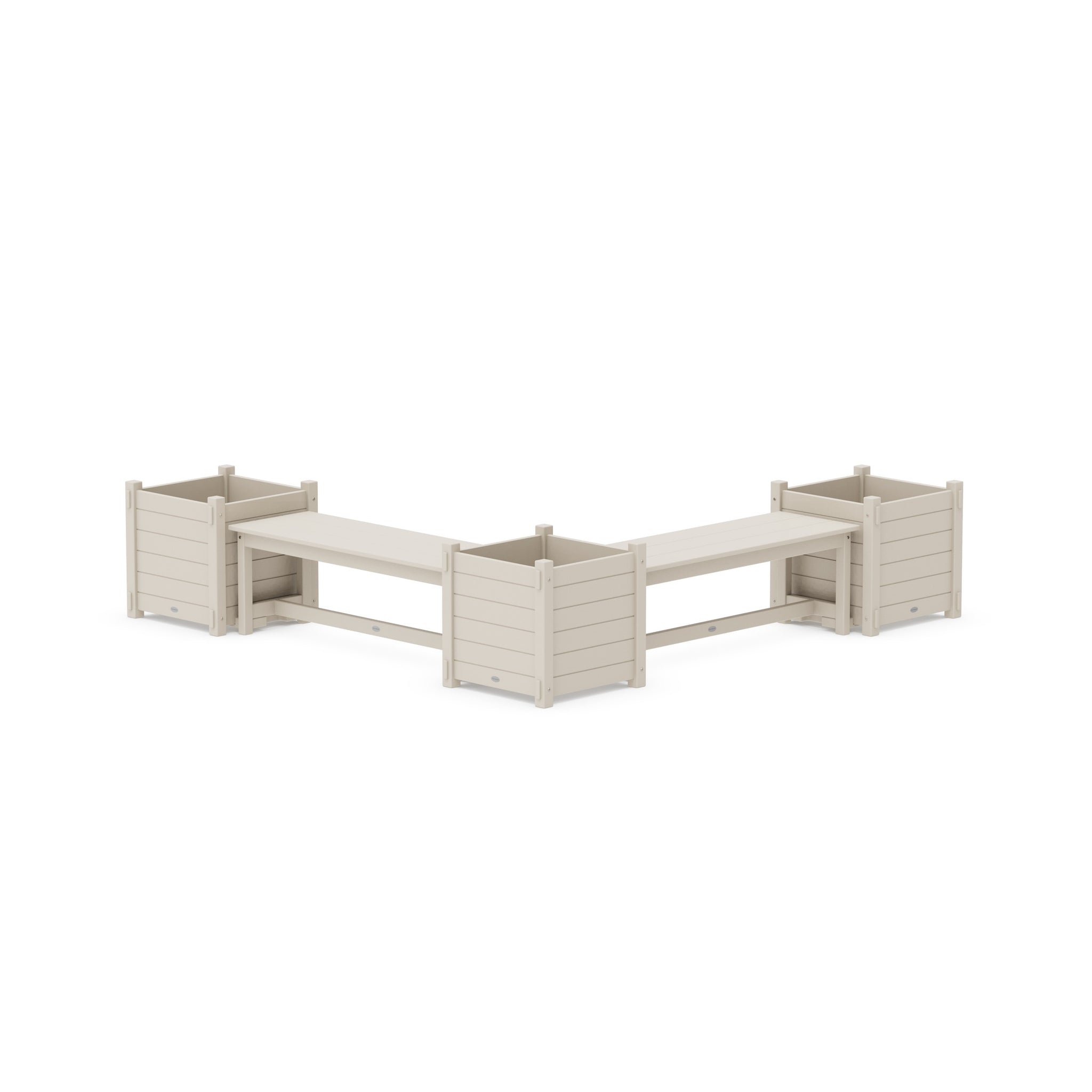 48" Nautical L- Shaped Planter Bench Corner Set - Large
