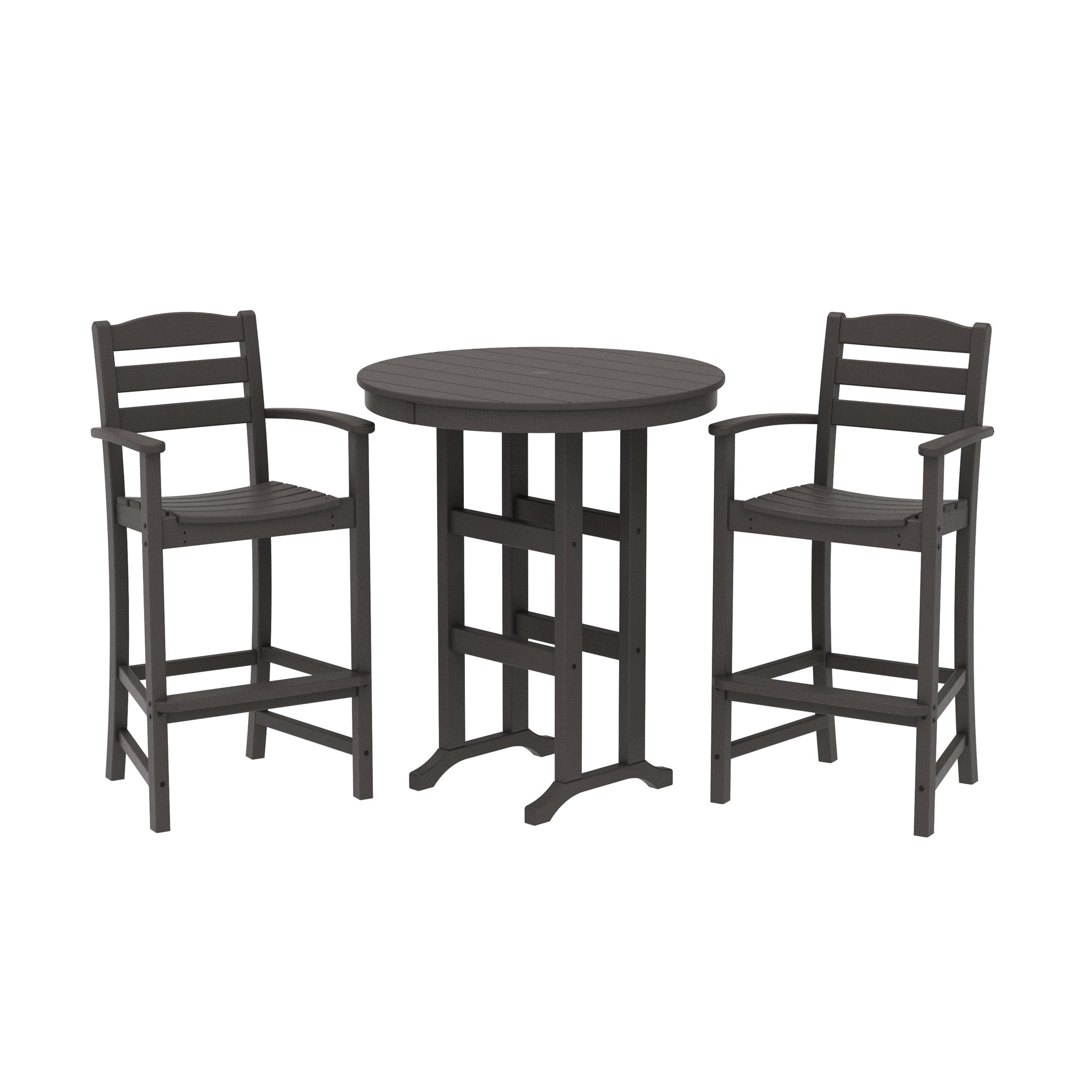 La Casa Café 3-Piece Round Farmhouse Bar Set