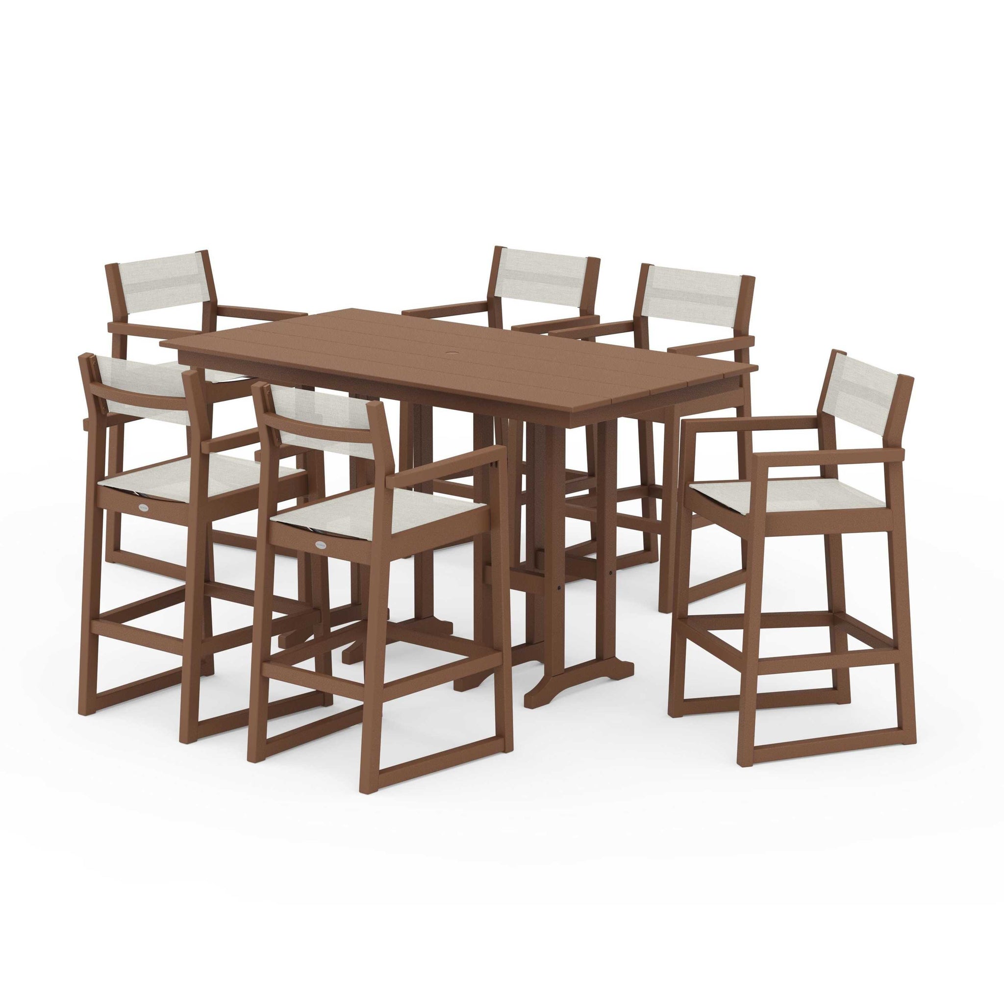 EDGE Sling Arm Chair 7-Piece Farmhouse Bar Set