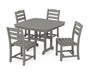 La Casa Café Side Chair 5-Piece Dining Set with Trestle Legs