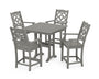 Chinoiserie 5-Piece Farmhouse Counter Set with Trestle Legs