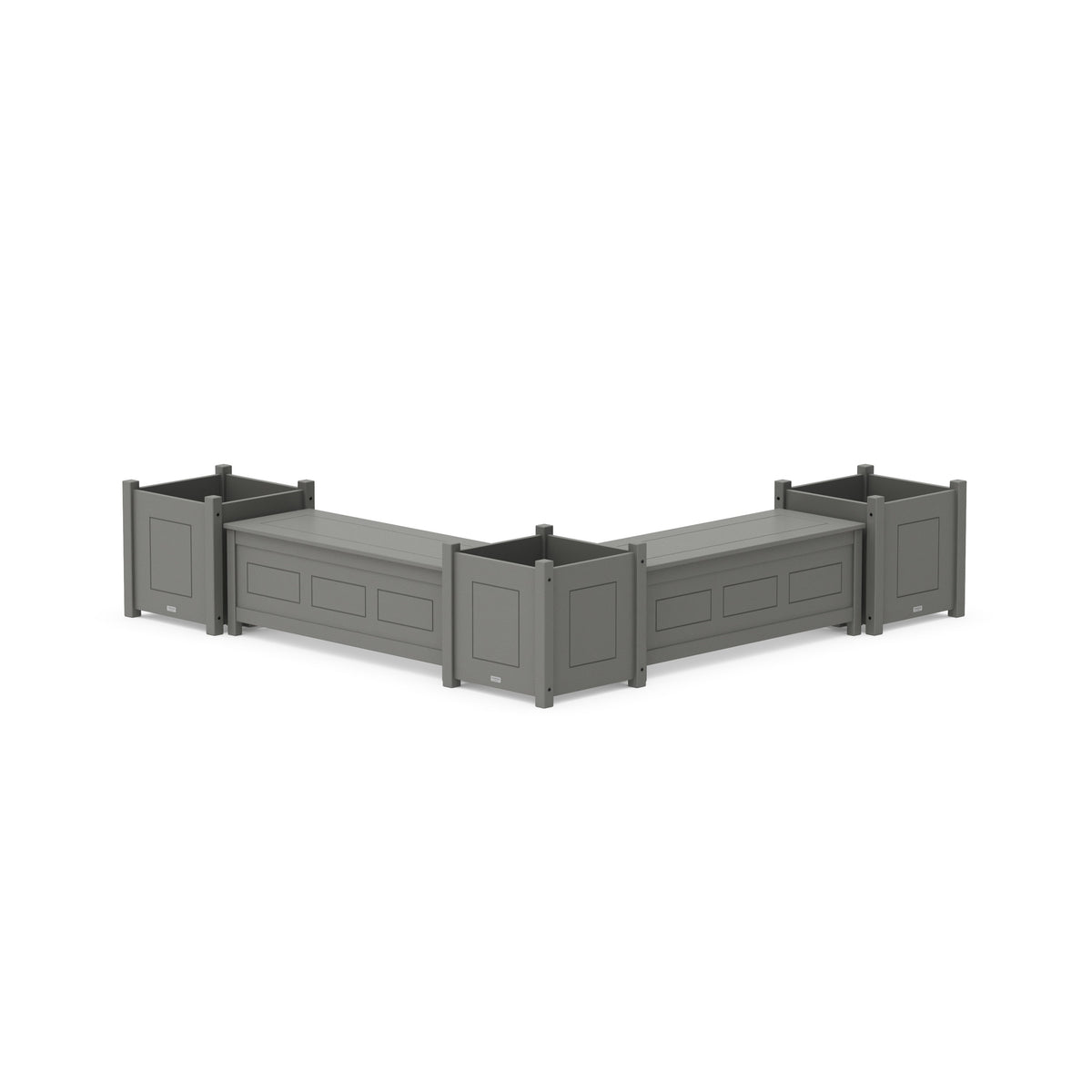 large plastic corner planter POLYWOOD Country Living L- Shaped Planter Storage Bench Corner Set- Large in Sand - Outdoor Furniture