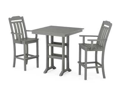 Cottage 3-Piece Farmhouse Bar Set with Trestle Legs