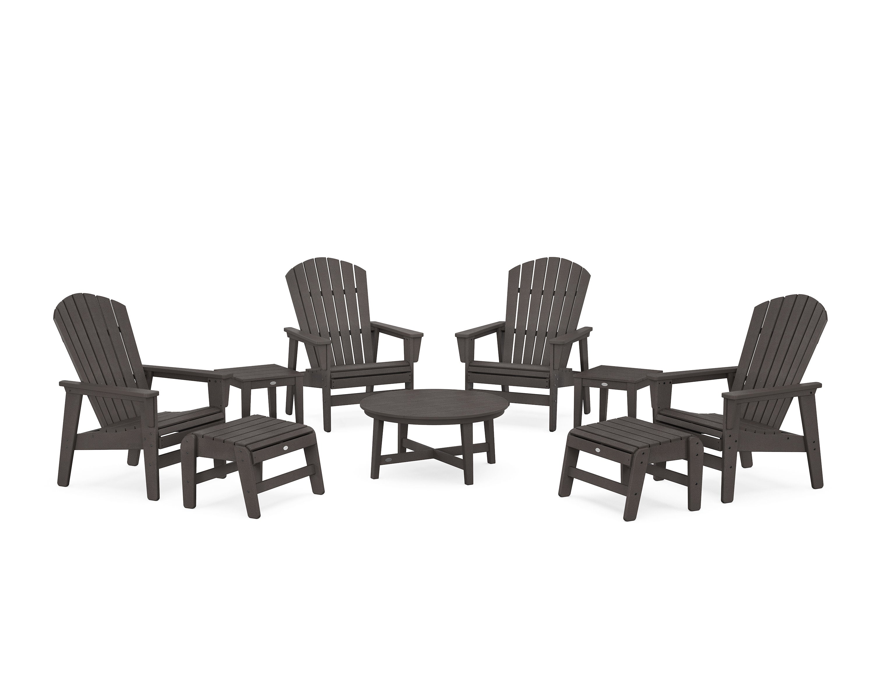 Nautical Grand Upright Adirondack 9-Piece Conversation Set