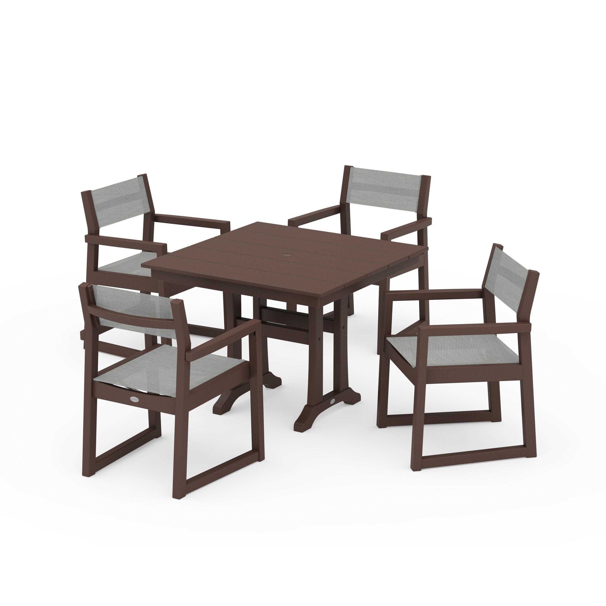 EDGE Sling 5-Piece Farmhouse Dining Set with Trestle Legs