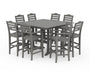Savannah 9-Piece Square Farmhouse Bar Set with Trestle Legs