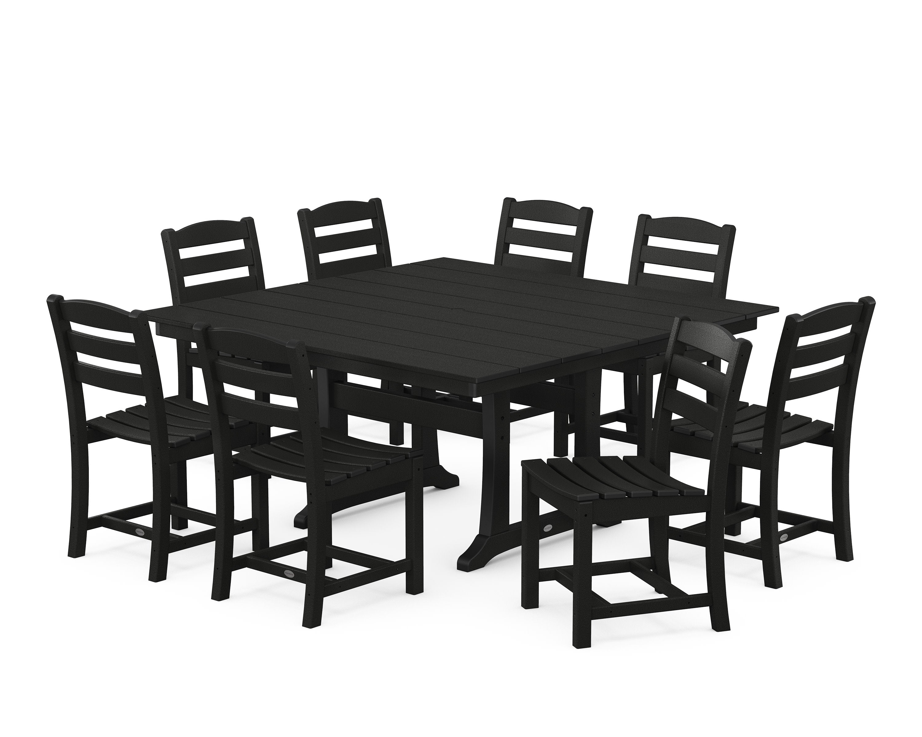 La Casa Café 9-Piece Farmhouse Trestle Dining Set