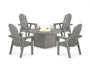 Vineyard 4-Piece Curveback Upright Adirondack Conversation Set with Fire Pit Table
