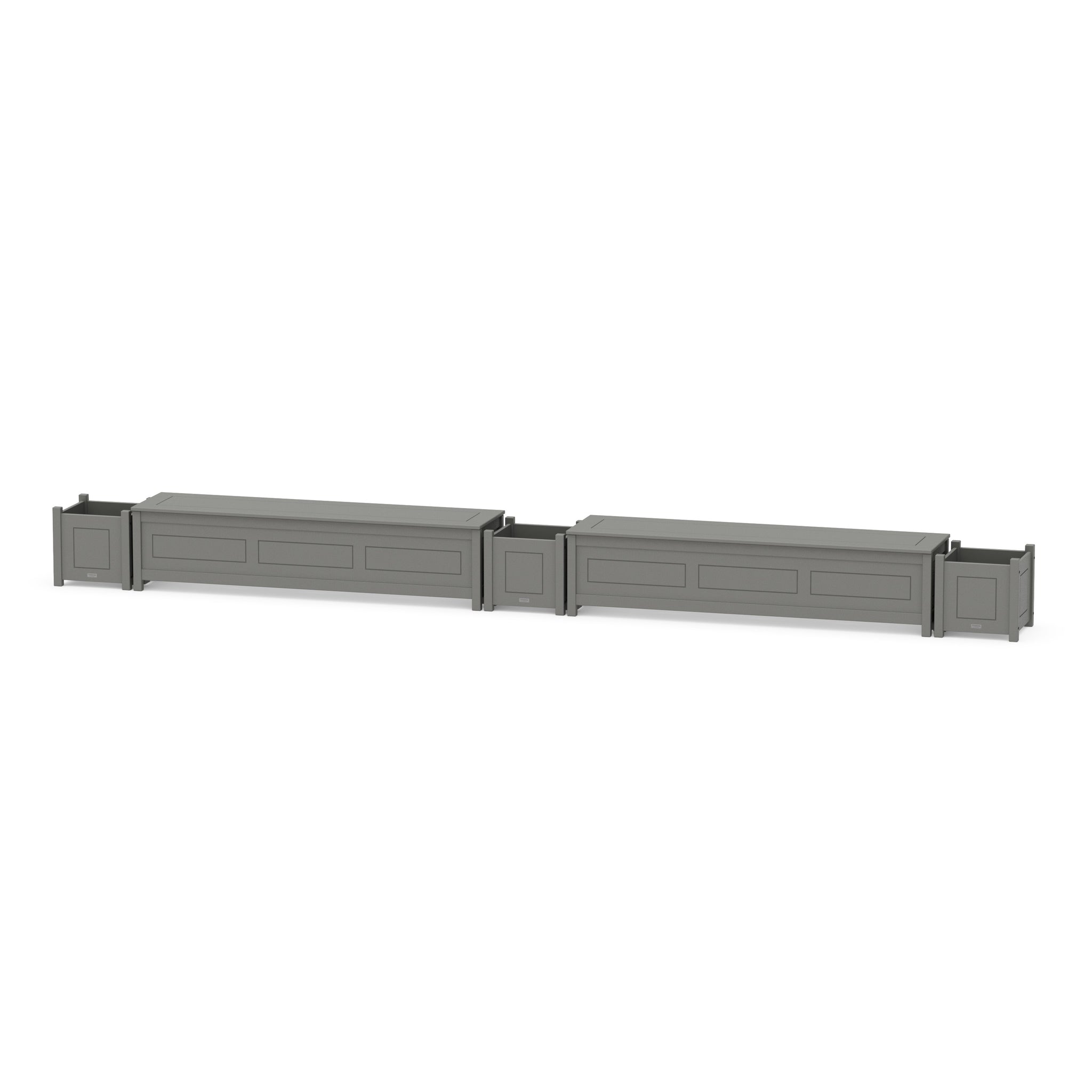 72" Country Living Straight Double Planter Storage Bench Set