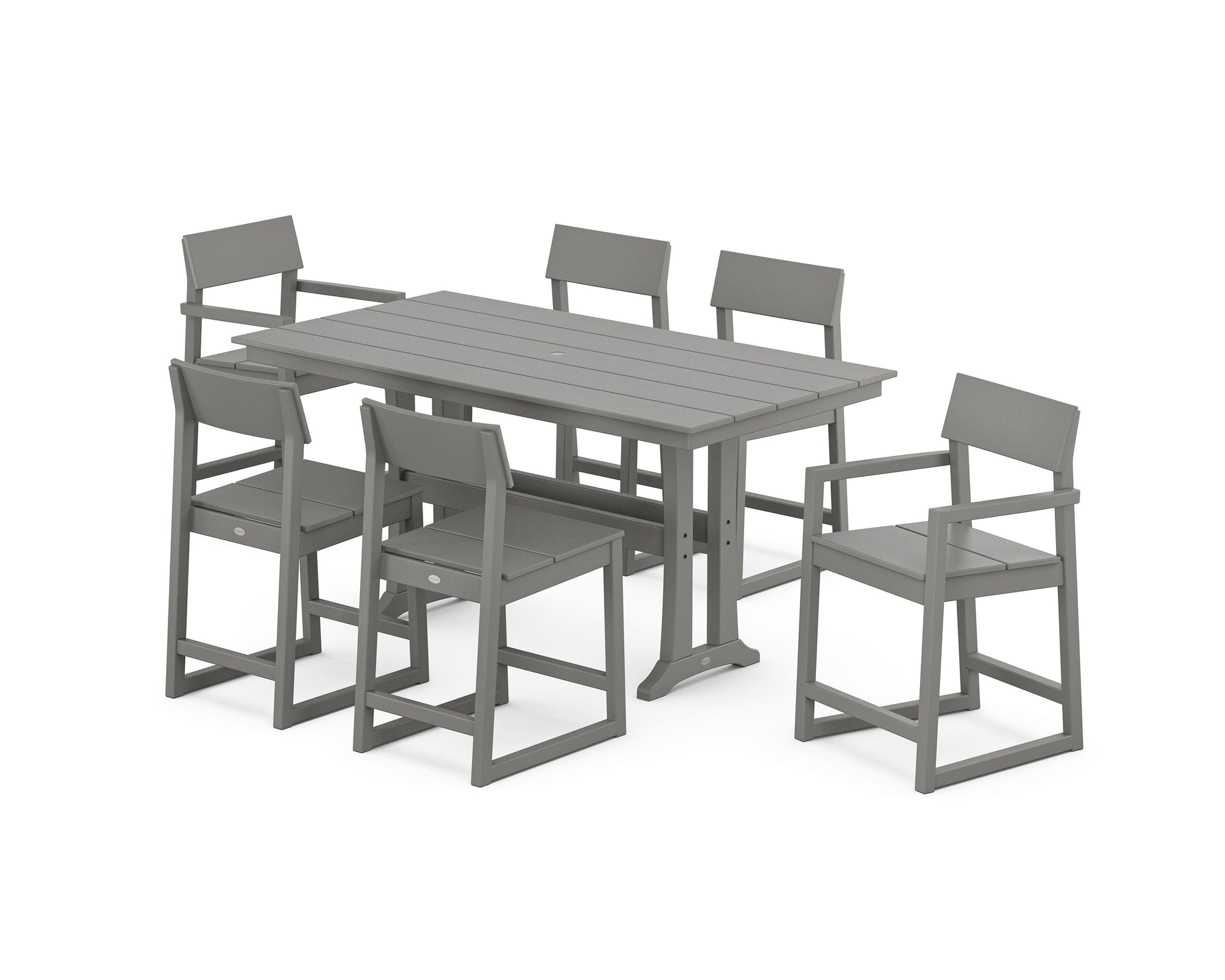 EDGE 7-Piece Farmhouse Counter Set with Trestle Legs