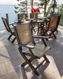 Coastal Folding Arm Chair 7-Piece Dining Set