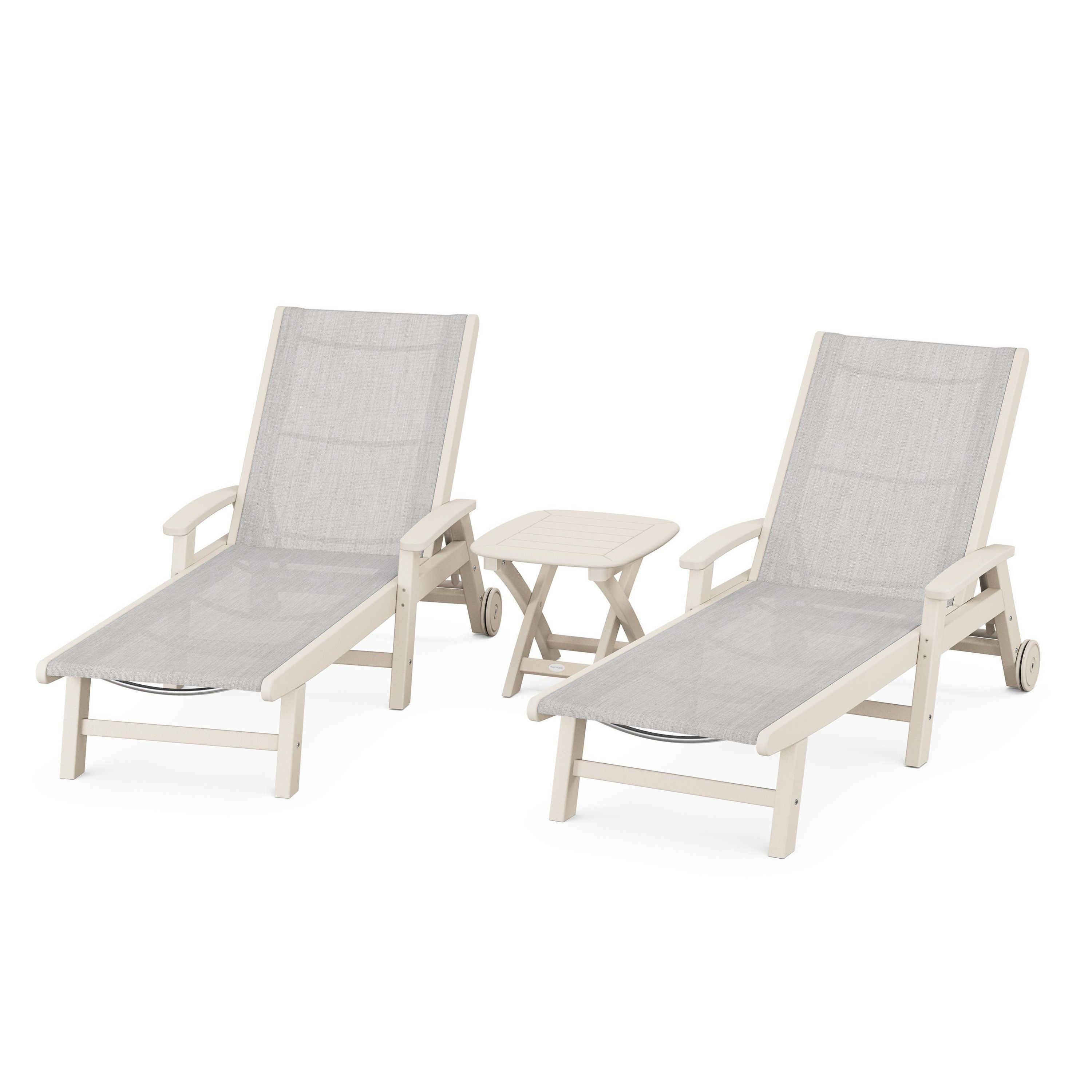 Coastal 3-Piece Wheeled Chaise Set