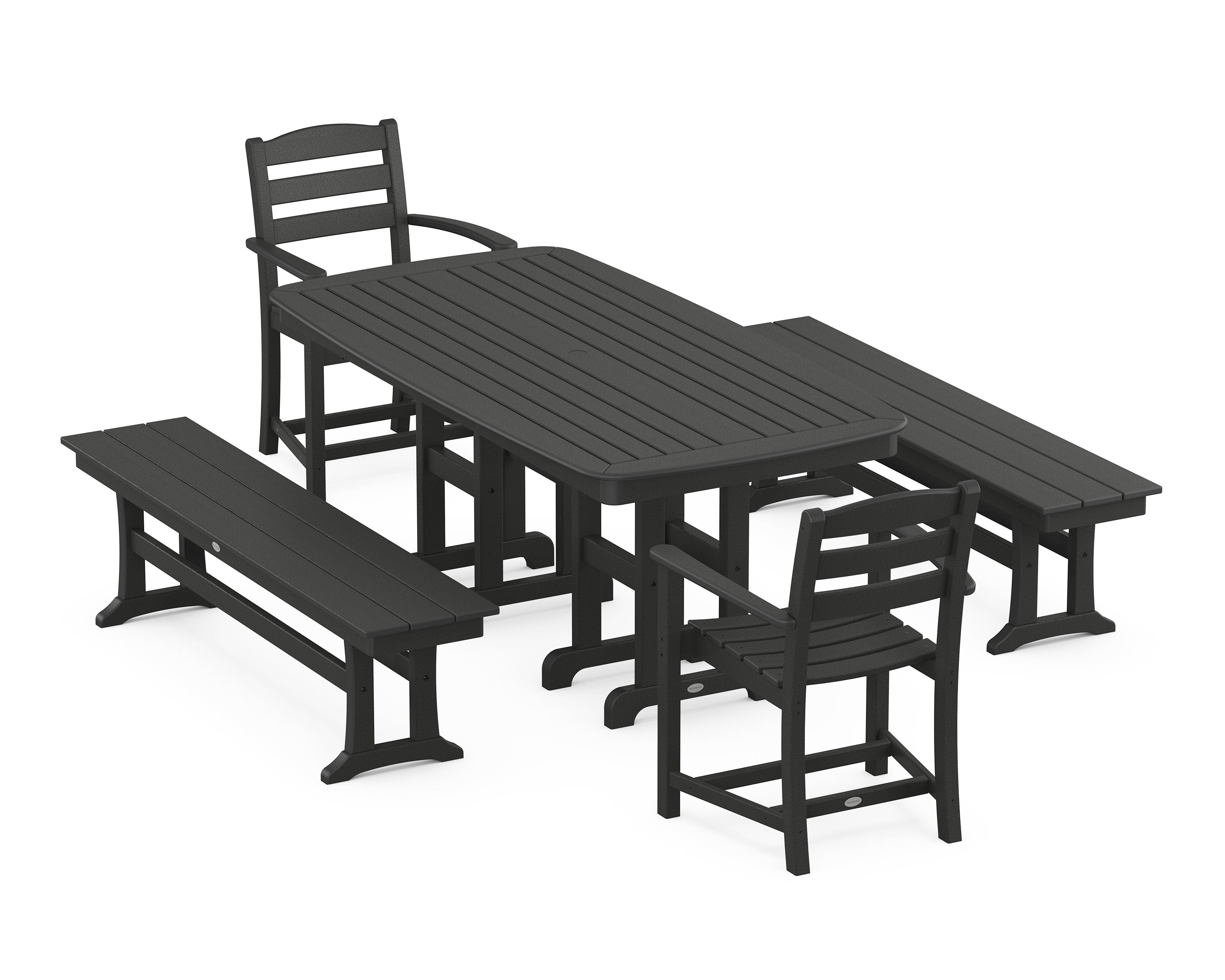 La Casa Café 5-Piece Dining Set with Benches