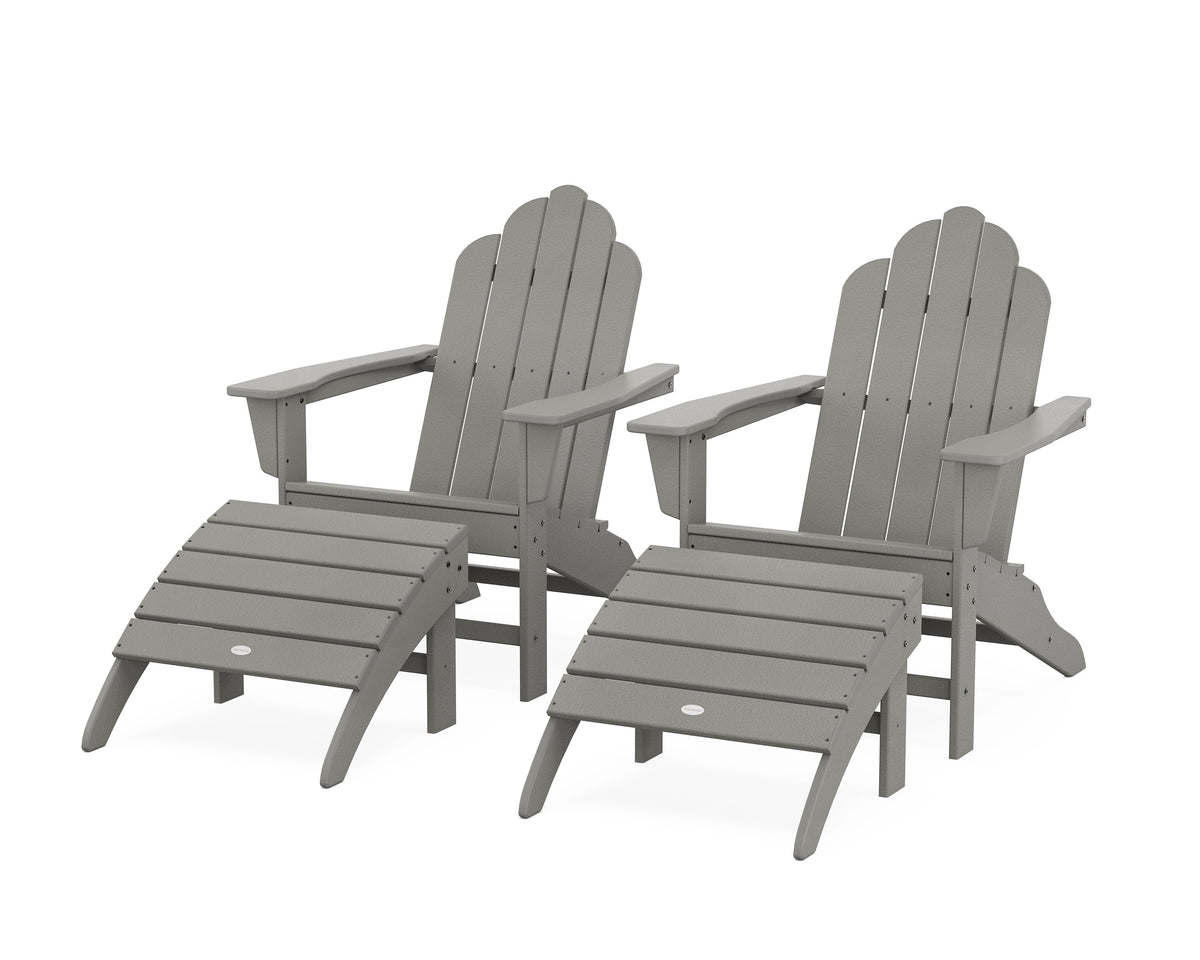Long Island Adirondack Chair 4-Piece Set with Ottomans