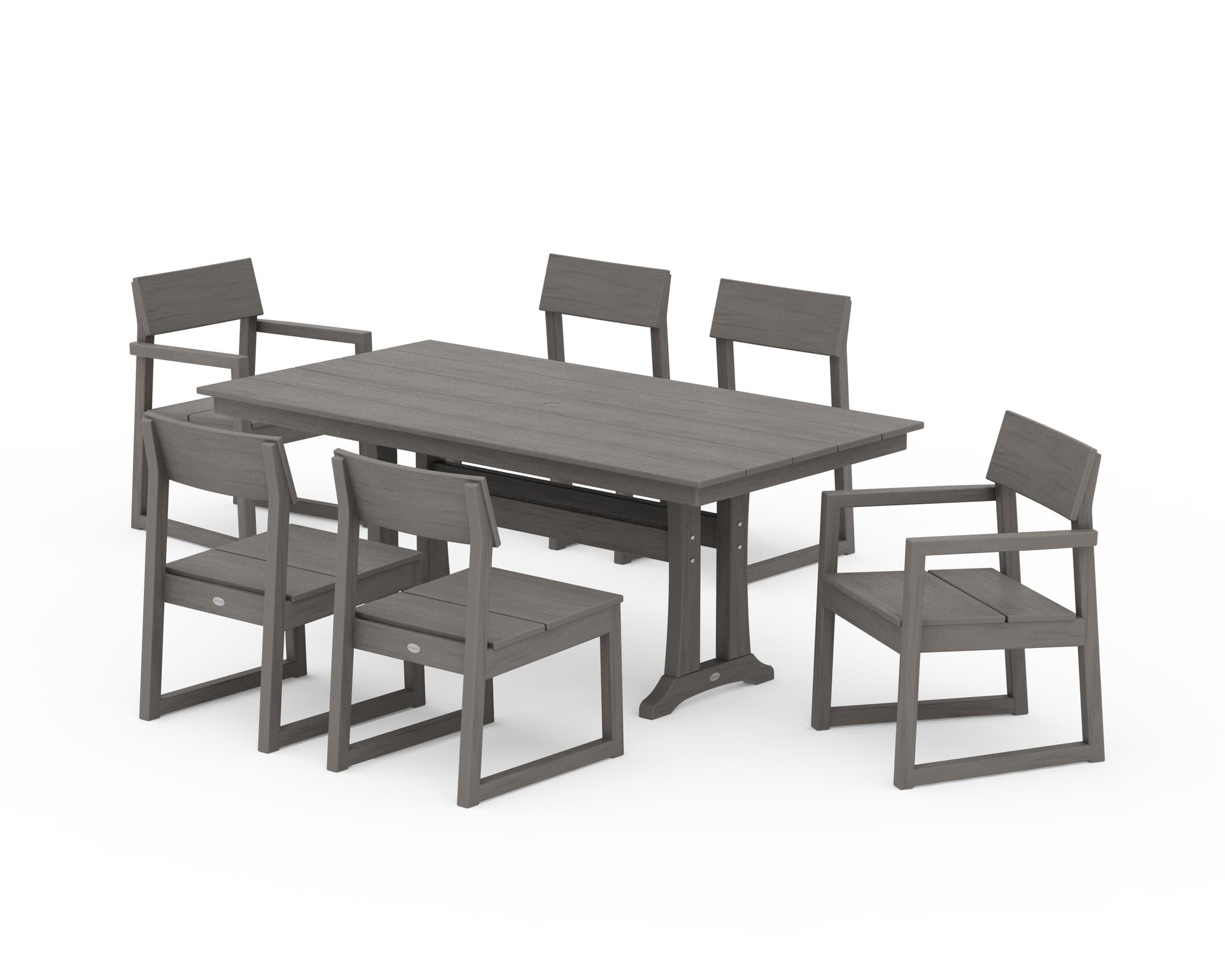 EDGE 7-Piece Farmhouse Trestle Dining Set