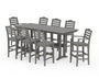 Savannah 9-Piece Farmhouse Bar Set with Trestle Legs